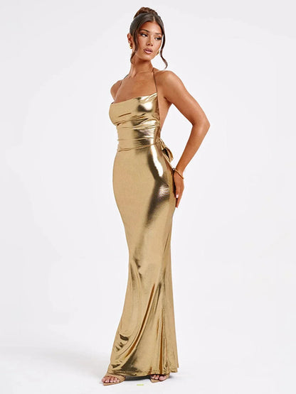 Vestido de Gala Espalda Abierta Femenino - Vestiria