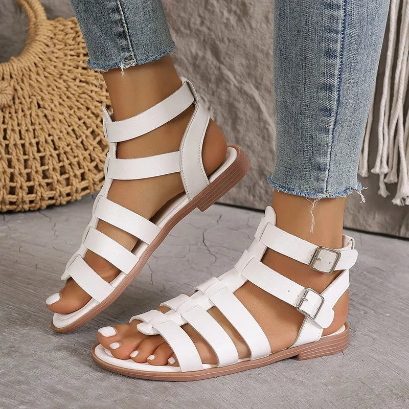 Sandalias Cuero Flexibles Femeninas