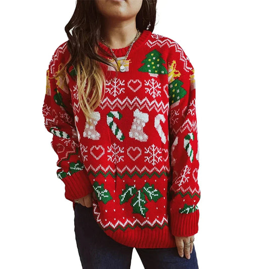 Sudadera Navidad Mujer Cálida Mangas Largas - Vestiria
