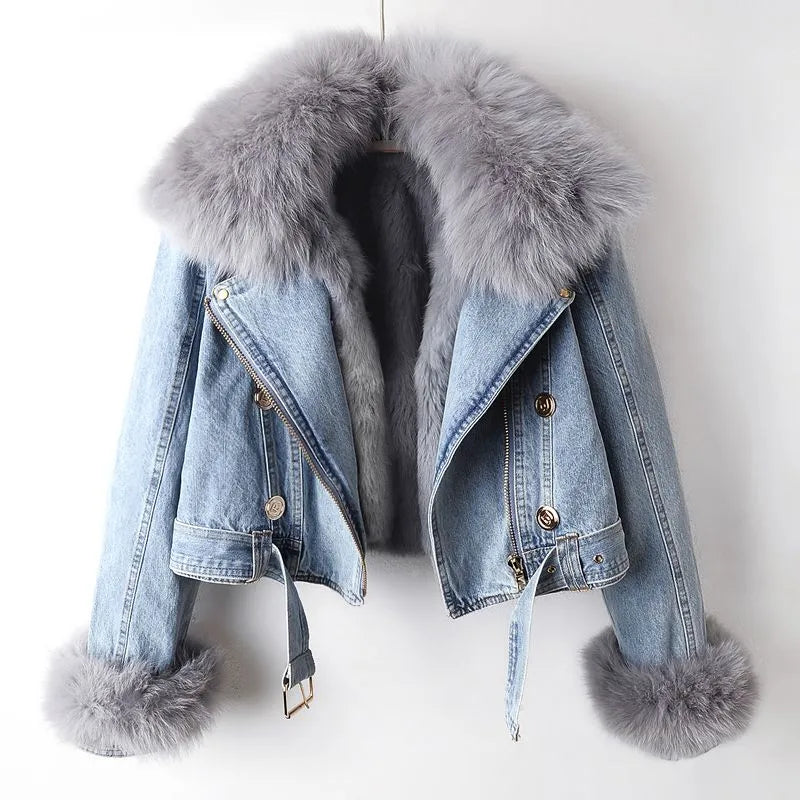 Chaqueta Cuero Invierno Mujer Pelo Falso - Vestiria