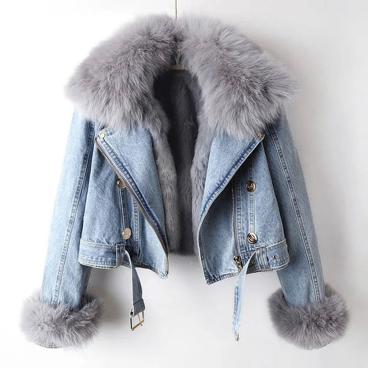Chaqueta Cuero Invierno Mujer Pelo Falso - Vestiria