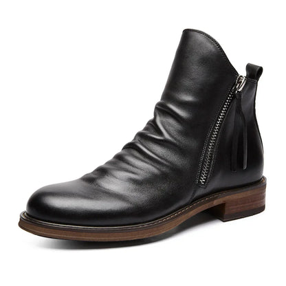 Botas de cuero hombre con cierre lateral