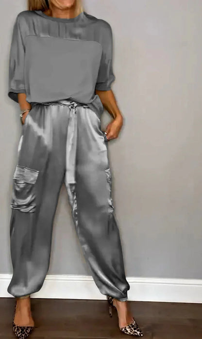 Pantalón cargo mujer con top holgado - Conjunto deportivo