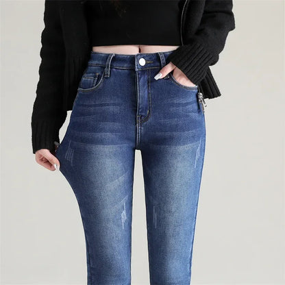 Pantalones Mujer Tejano Cálido Invierno