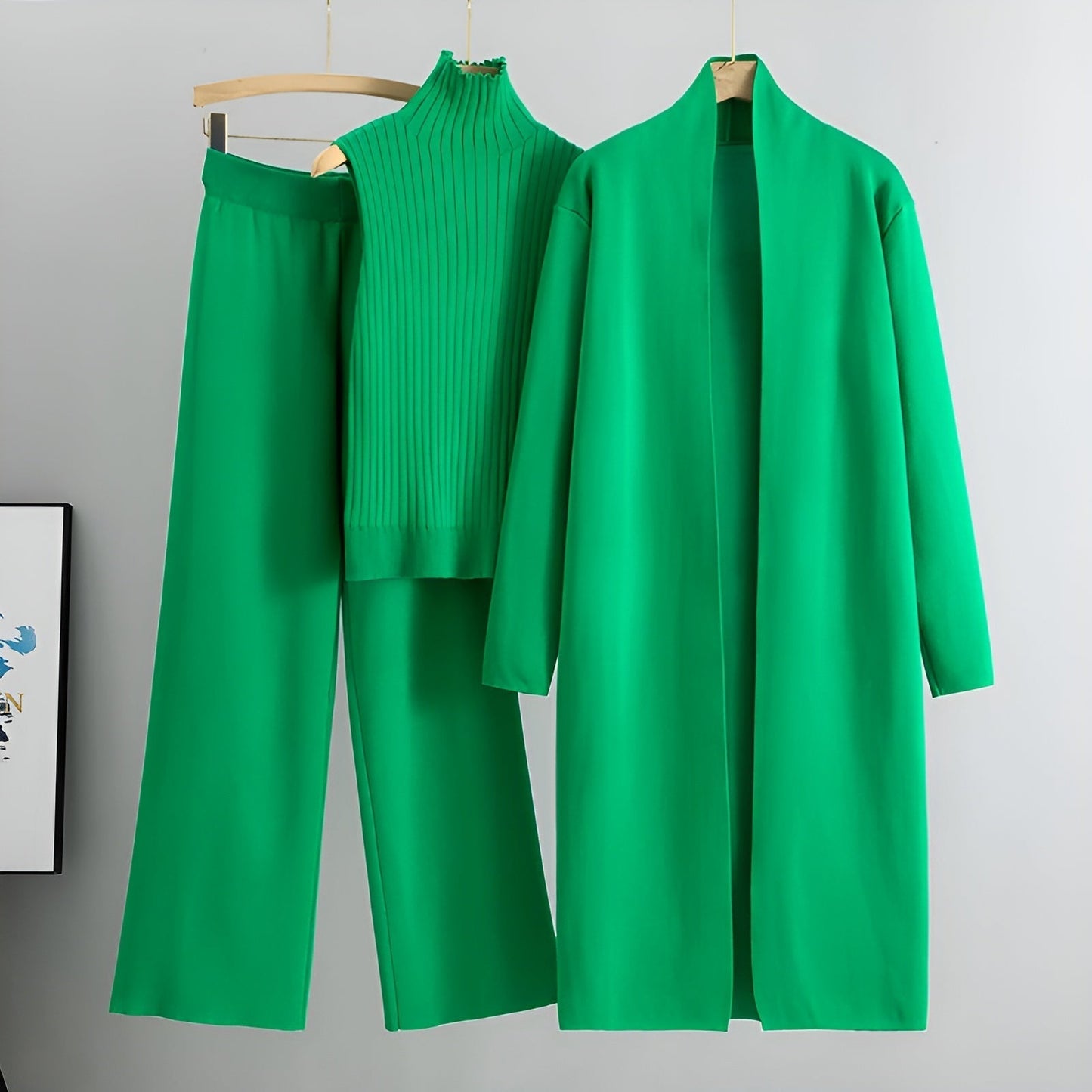 Conjunto Clásico de 3 Piezas Elegante Mujer