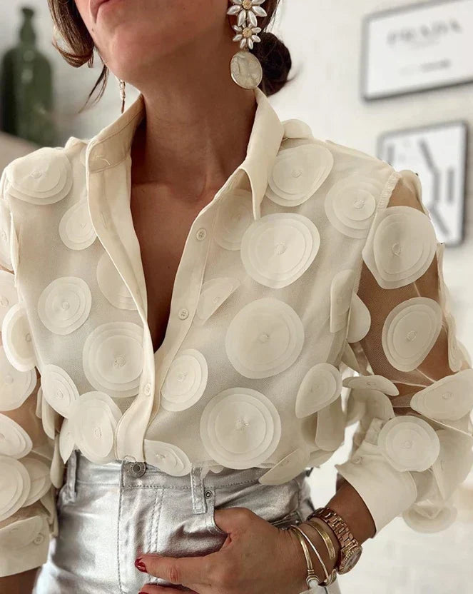 Blusa de Malla Estampada Mujer Sexy - Vestiria