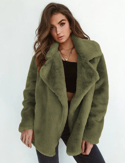 Chaqueta Invierno Mujer Abotonada Peluche