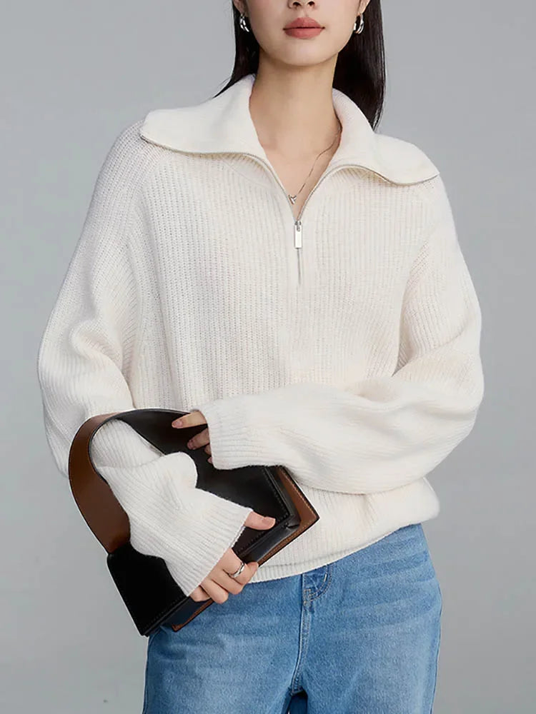 Jersey Cuello Alto Cremallera Mujer