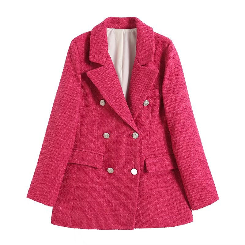 Chaquetón Mujer Elegante Contraste Moderno