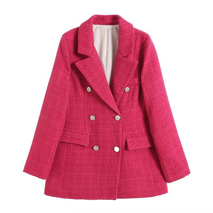 Chaquetón Mujer Elegante Contraste Moderno