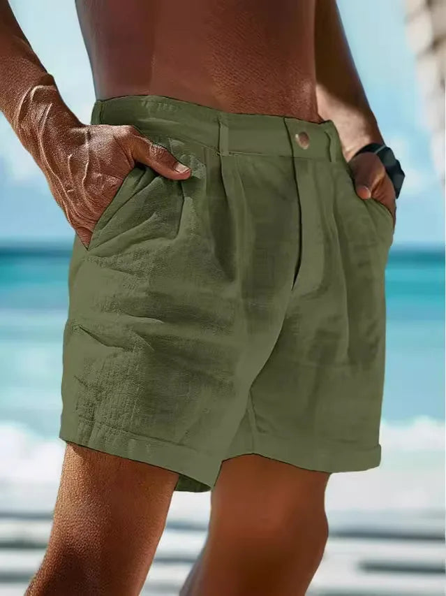 Pantalones Cortos Lino Frescos Estilo Verano