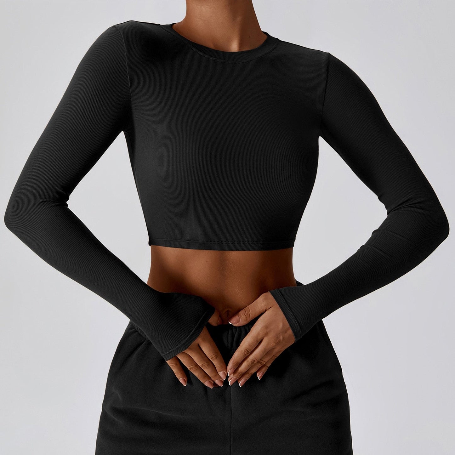 Camiseta Manga Larga Mujer Cuello Redondo