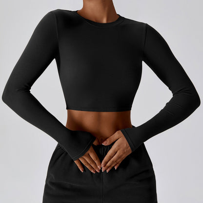 Camiseta Manga Larga Mujer Cuello Redondo