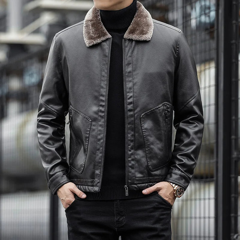 Chaqueta Cuero Hombre Estilo León