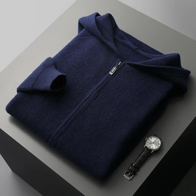 Chaqueta deportiva de punto con capucha y cierre