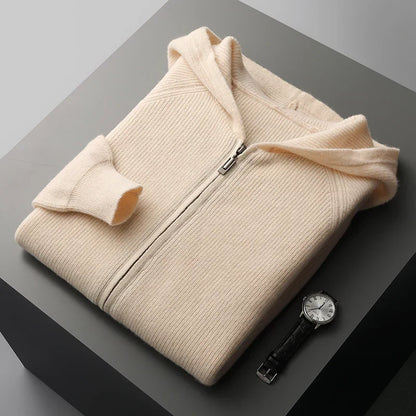 Chaqueta deportiva de punto con capucha y cierre
