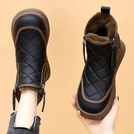 Botines Cuero Forro Peludo Invierno - Vestiria