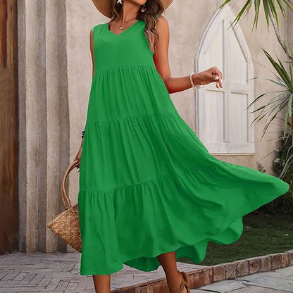 Vestido Verano Sin Mangas Escote V