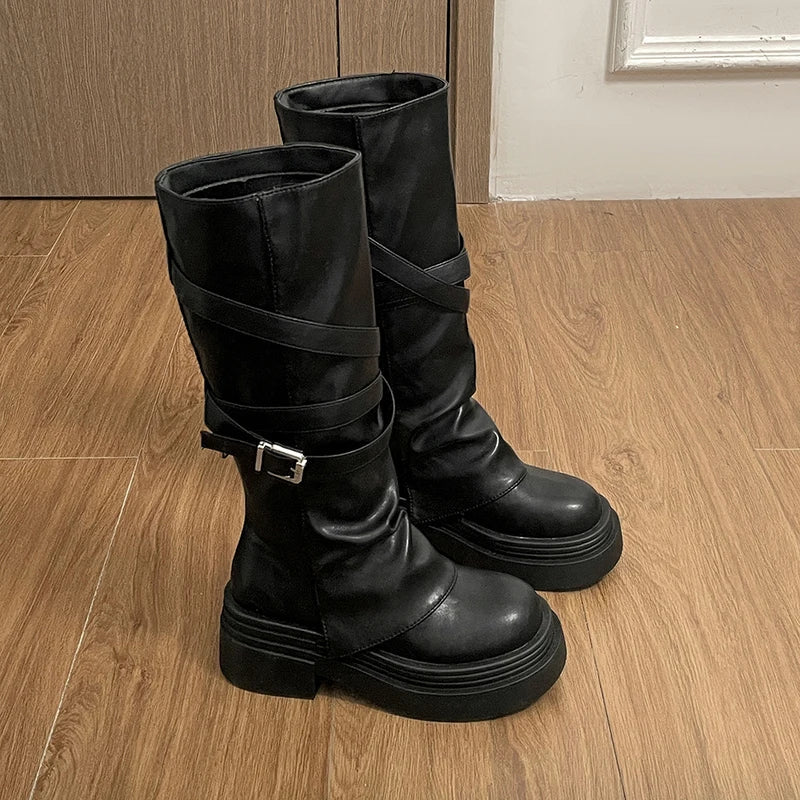 Botas Cuero Tobillero Estilo Rústico Unisex