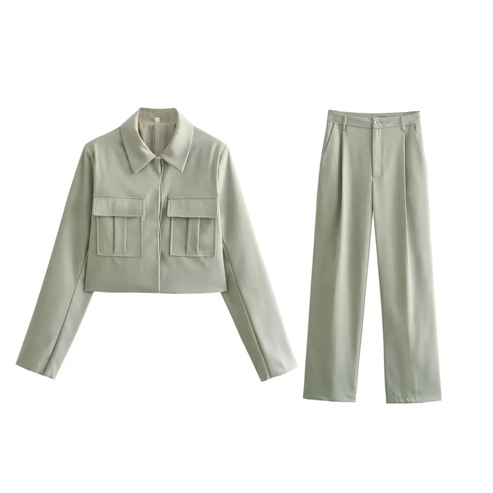 Chaquetilla y Pantalones Amplios Mujer Elegantes