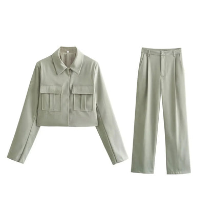 Chaquetilla y Pantalones Amplios Mujer Elegantes