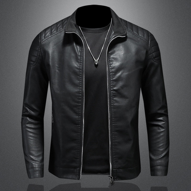 Chaqueta Cuero Clásica Negra