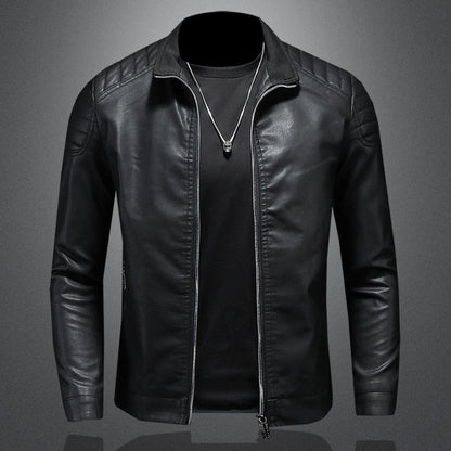 Chaqueta Cuero Clásica Negra