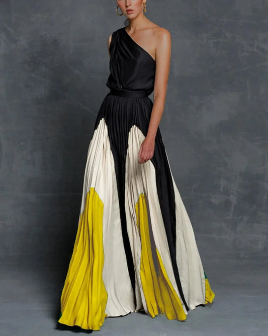Vestido Maxi Elegante con Un Hombro - Vestiria