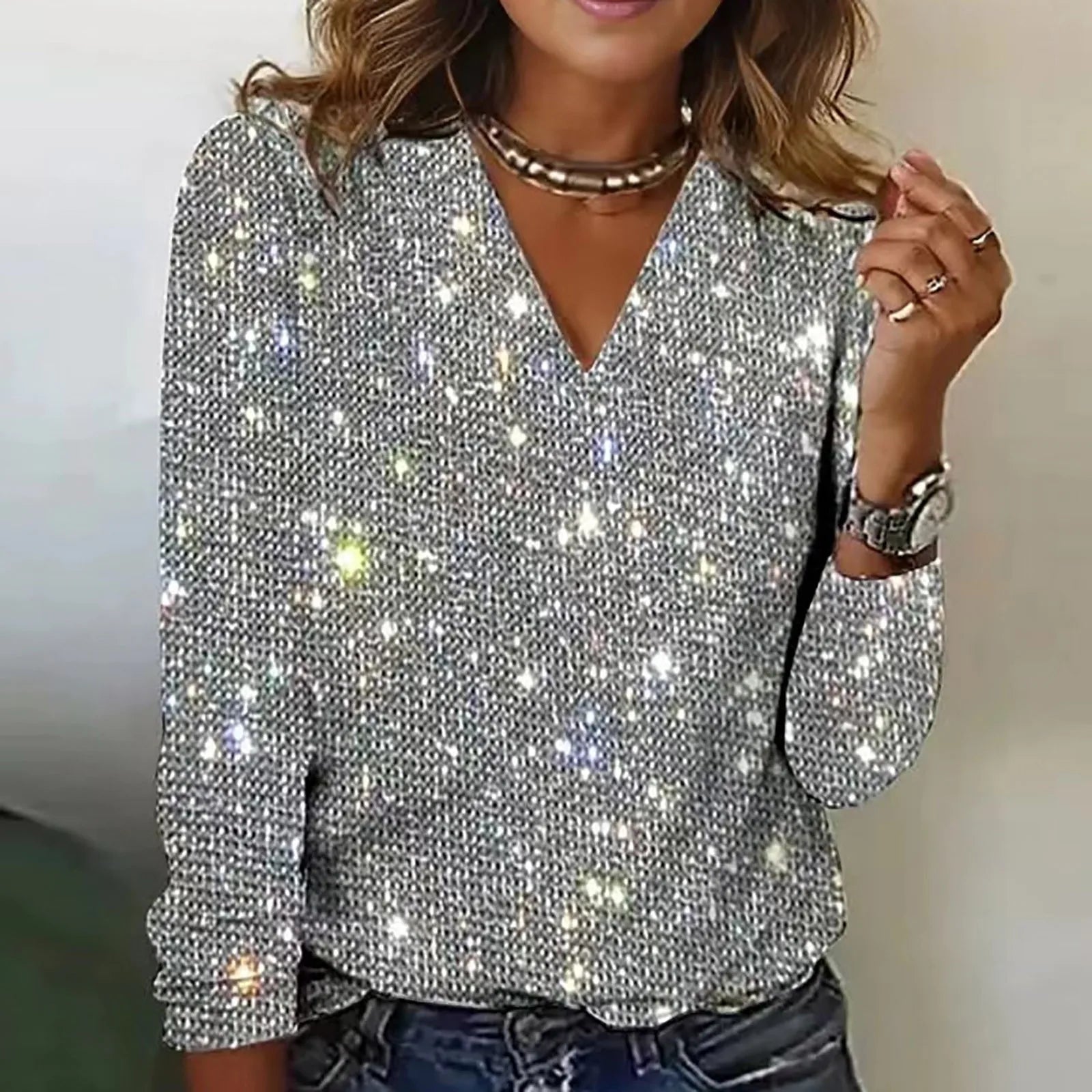 Blusa Mujer Brillo Elegante - Vestiria