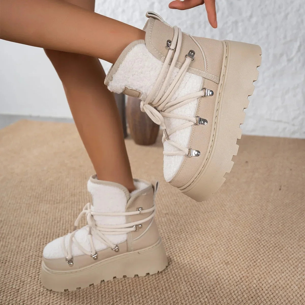 Botas Cuero Forradas Peludo Invierno - Vestiria