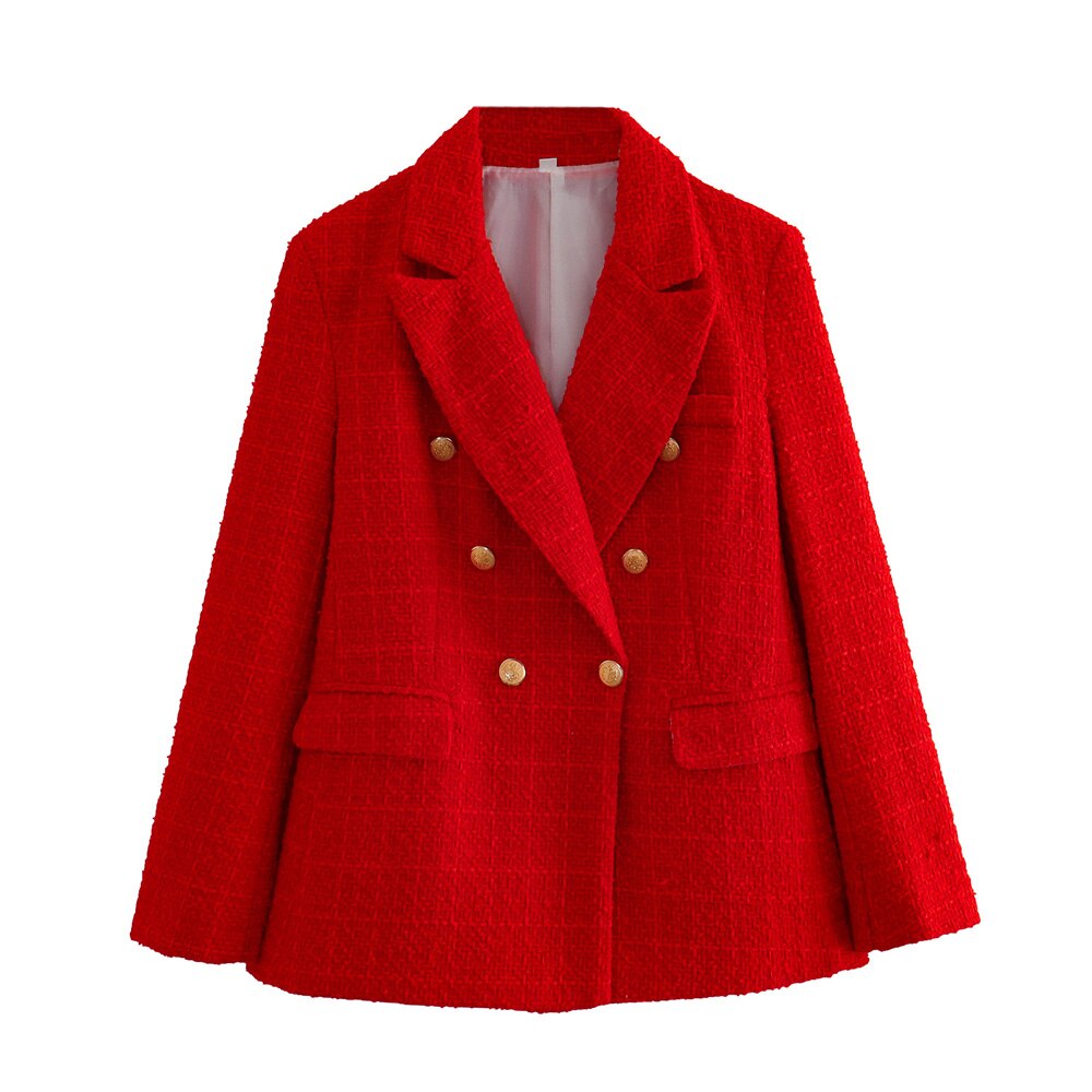 Chaquetón Mujer Elegante Contraste Moderno