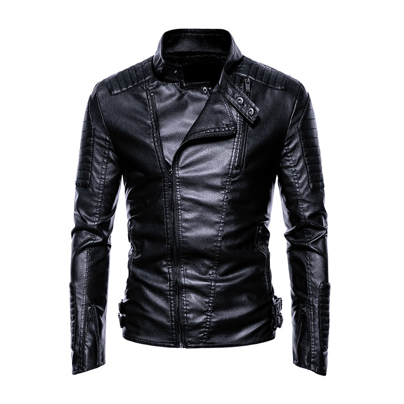 Chaqueta de Cuero Ajustada Moto - Vestiria