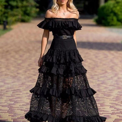 Vestido de Fiesta Largo con Encajes