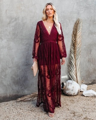 Vestido Mujer Encaje Elegante