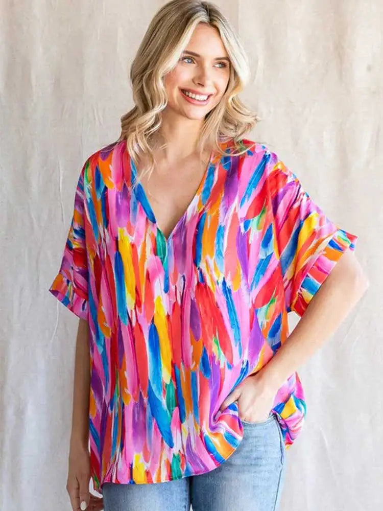Blusa de plumas de colores Festiva - Vestiria