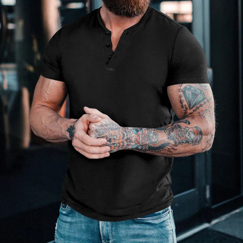 Camisa Hombre Cuello Alto Ajustada