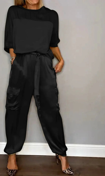 Pantalón cargo mujer con top holgado - Conjunto deportivo