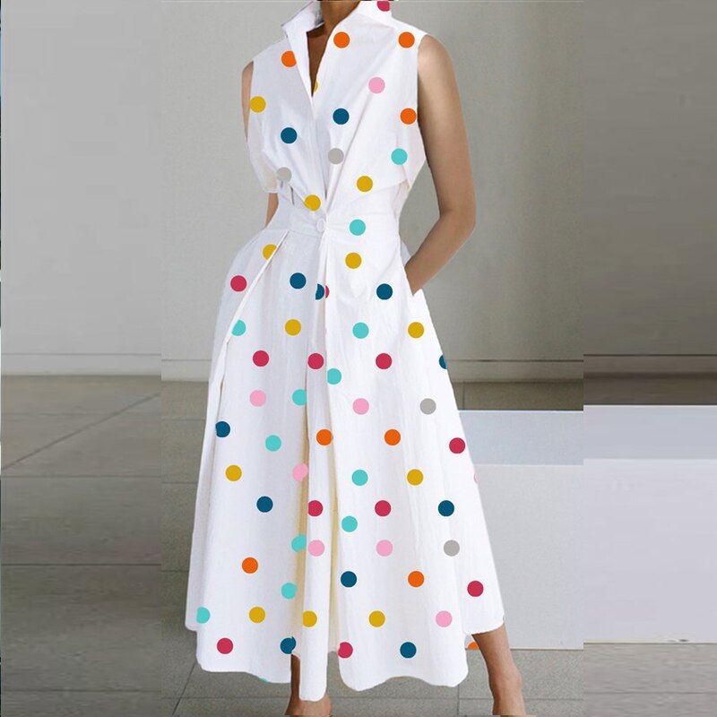 Vestido Mujer Estampado Chic Blanco Negro