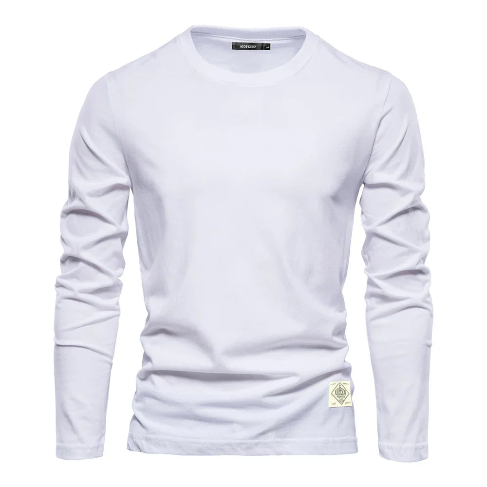 Camiseta Hombre Manga Larga Cuello Redondo Clásica - Vestiria
