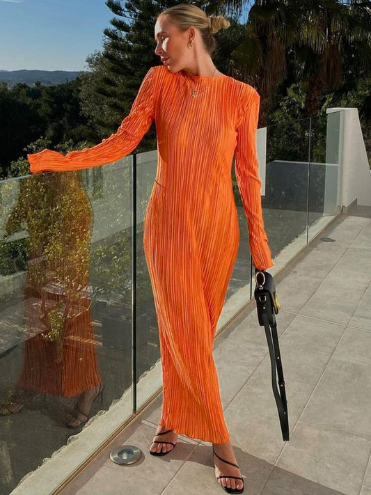 Vestido Mujer Midi Cónico Mangas Largas - Vestiria