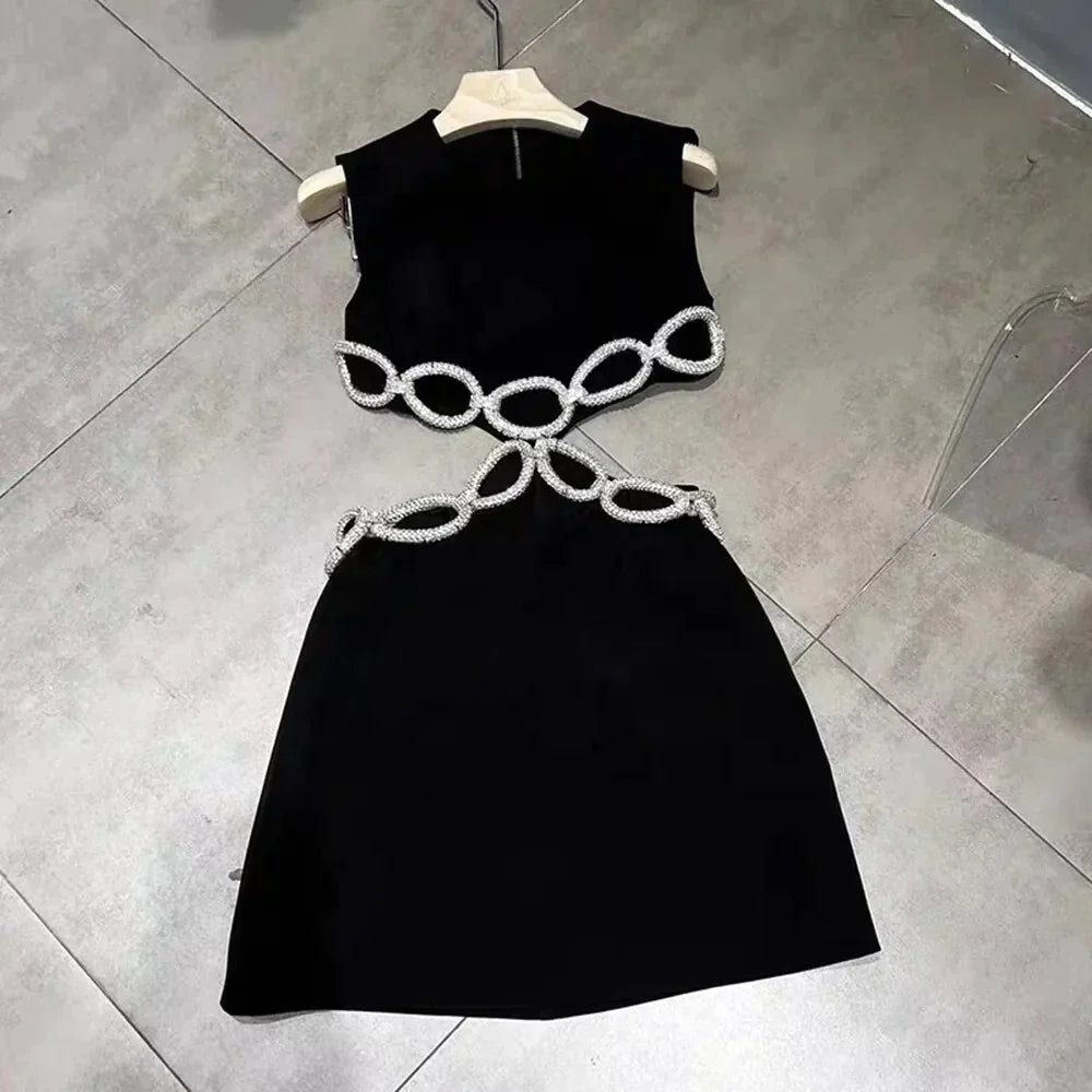 Vestido Negro Ceñido Sin Espaldas Mujer