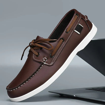Zapato marinero de cuero - Lona