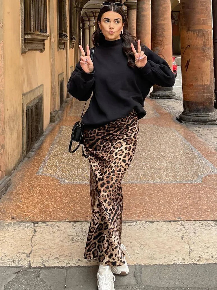 Falda Estampada Leopardo Fiesta Verano - Vestiria