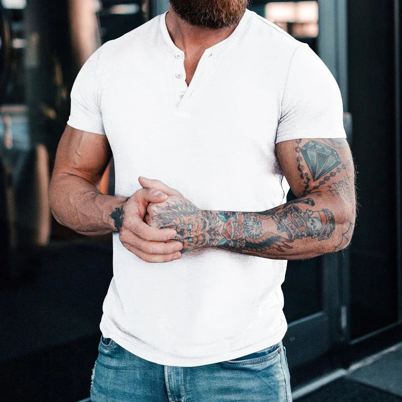 Camisa Hombre Cuello Alto Ajustada