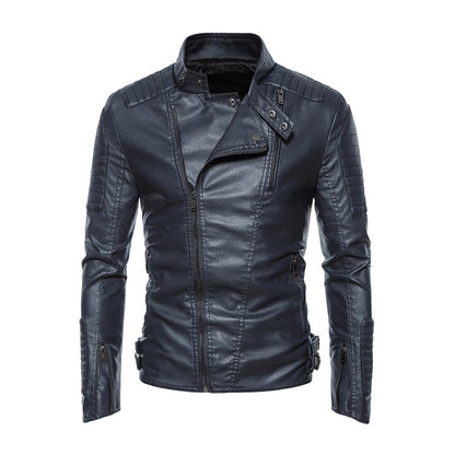 Chaqueta de Cuero Ajustada Moto