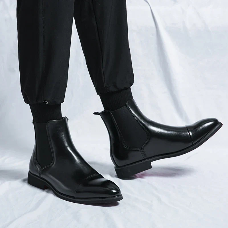 Botas Chelsea Hombre Piel Suela Roja Elevadas