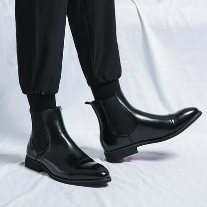 Botas Chelsea Hombre Piel Suela Roja Elevadas