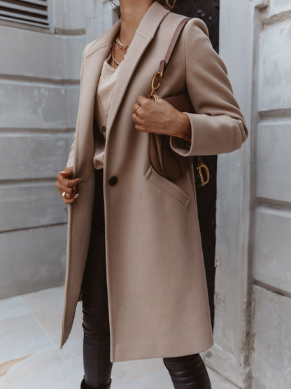 Abrigo Mujer Invierno Largo Abotonado Doble