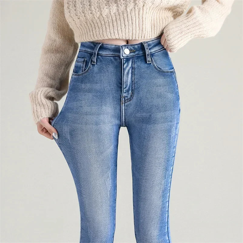 Pantalones Mujer Tejano Cálido Invierno
