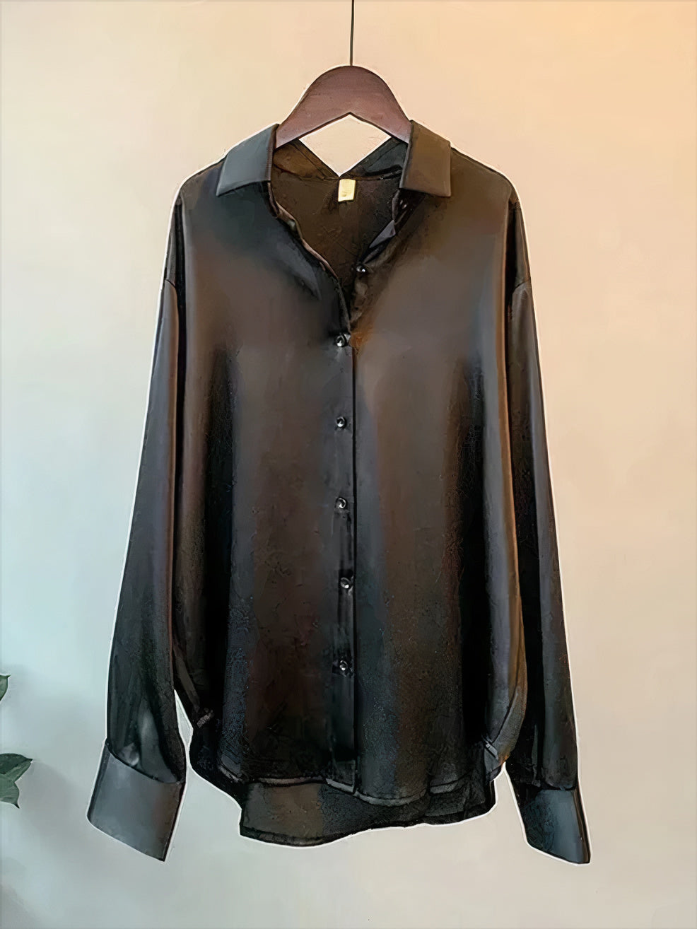Blusa Satin Elegante Manga Larga